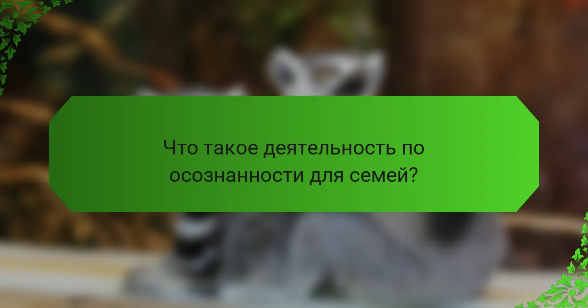 Что такое деятельность по осознанности для семей?