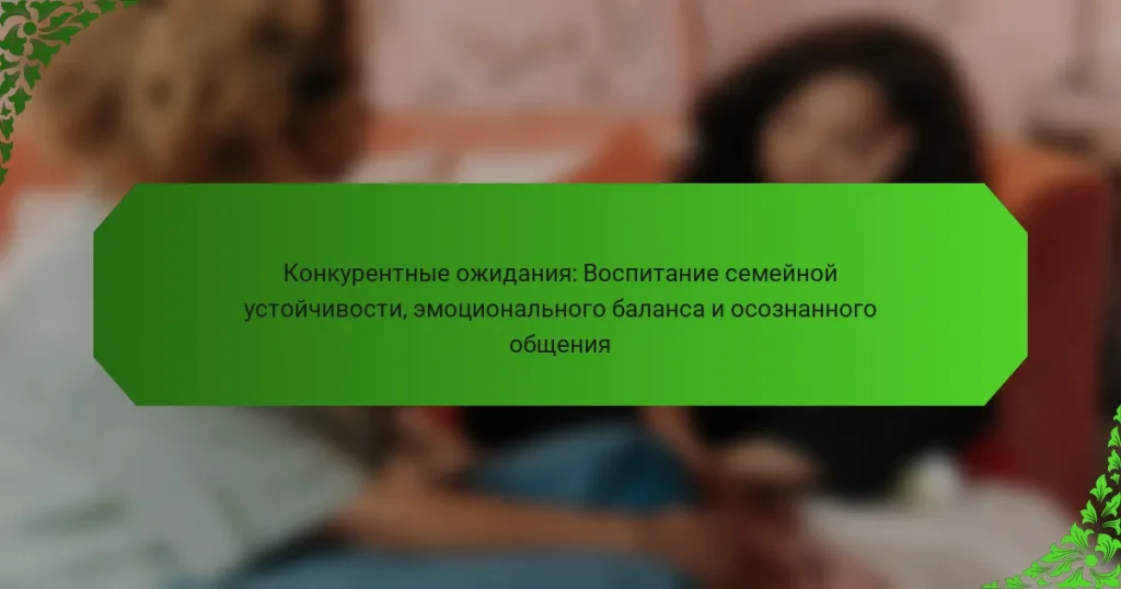 Конкурентные ожидания: Воспитание семейной устойчивости, эмоционального баланса и осознанного общения