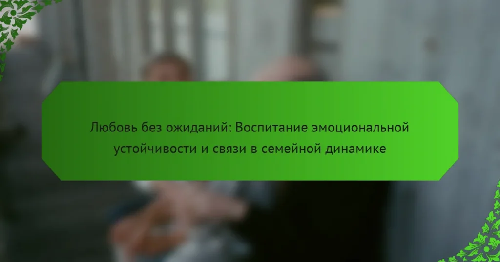 Любовь без ожиданий: Воспитание эмоциональной устойчивости и связи в семейной динамике