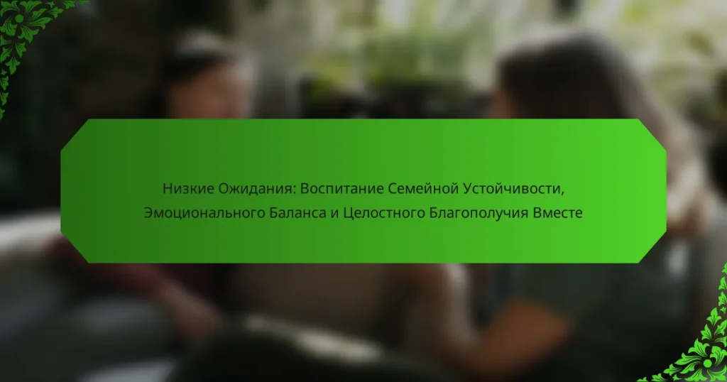 Низкие Ожидания: Воспитание Семейной Устойчивости, Эмоционального Баланса и Целостного Благополучия Вместе