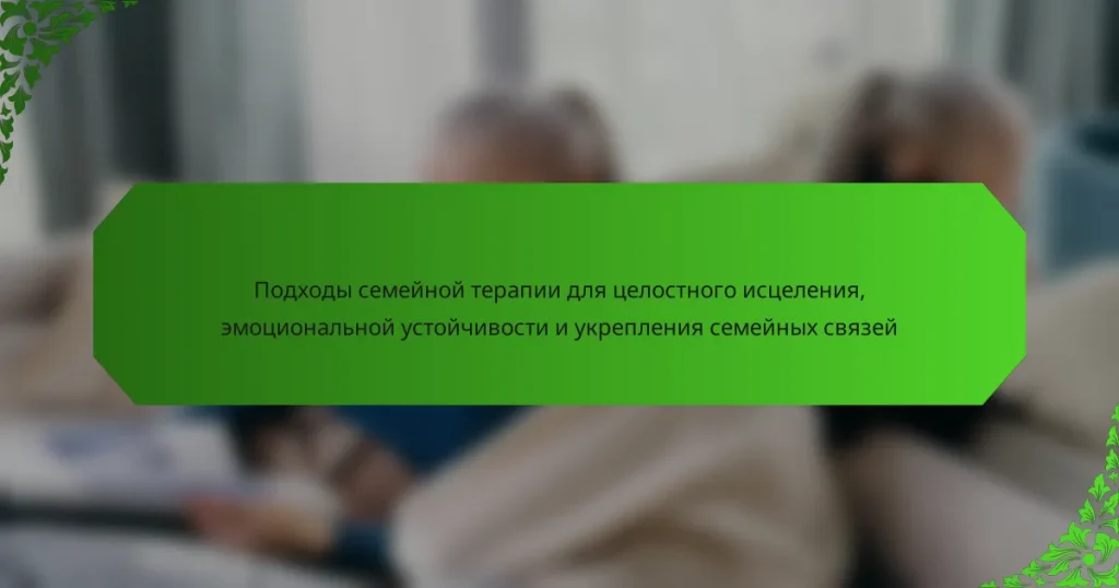 Подходы семейной терапии для целостного исцеления, эмоциональной устойчивости и укрепления семейных связей