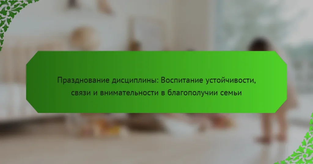 Празднование дисциплины: Воспитание устойчивости, связи и внимательности в благополучии семьи