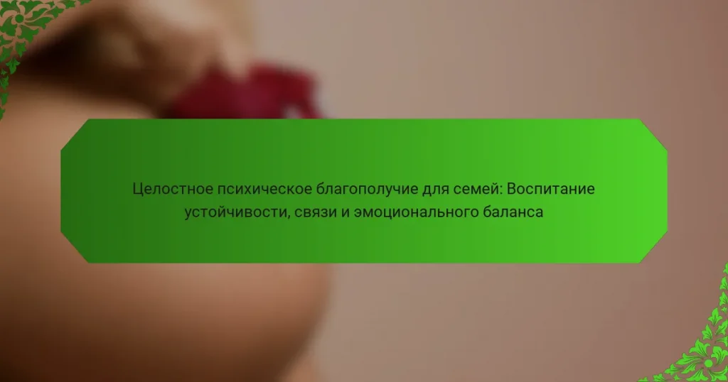 Целостное психическое благополучие для семей: Воспитание устойчивости, связи и эмоционального баланса