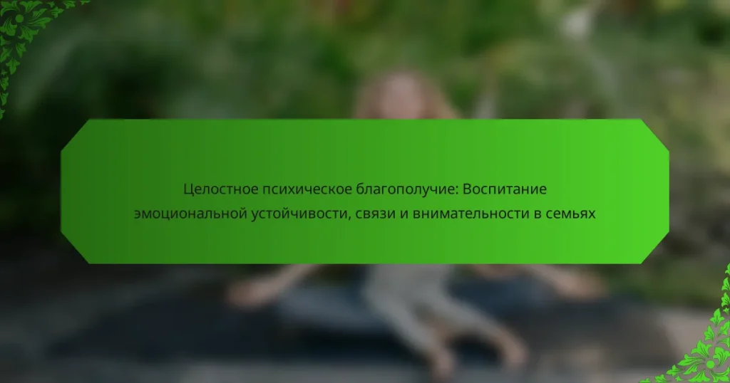 Целостное психическое благополучие: Воспитание эмоциональной устойчивости, связи и внимательности в семьях