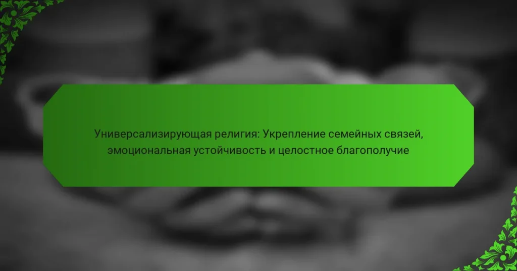 Универсализирующая религия: Укрепление семейных связей, эмоциональная устойчивость и целостное благополучие