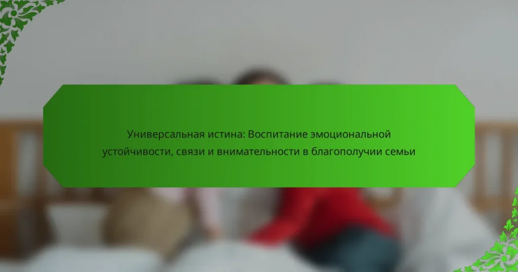 Универсальная истина: Воспитание эмоциональной устойчивости, связи и внимательности в благополучии семьи