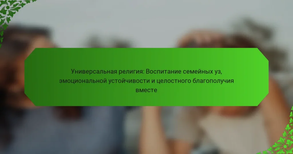 Универсальная религия: Воспитание семейных уз, эмоциональной устойчивости и целостного благополучия вместе