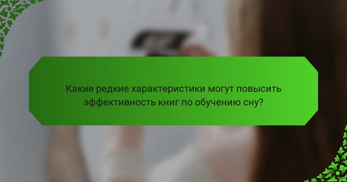 Какие редкие характеристики могут повысить эффективность книг по обучению сну?