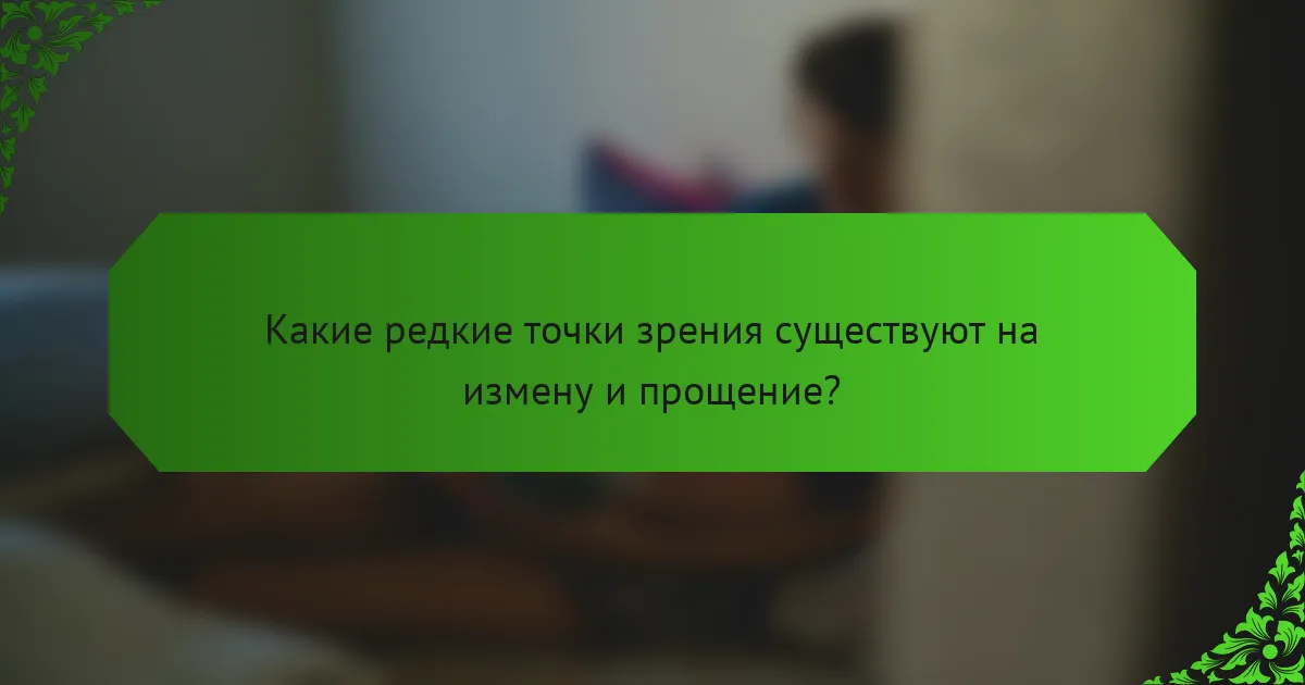 Какие редкие точки зрения существуют на измену и прощение?