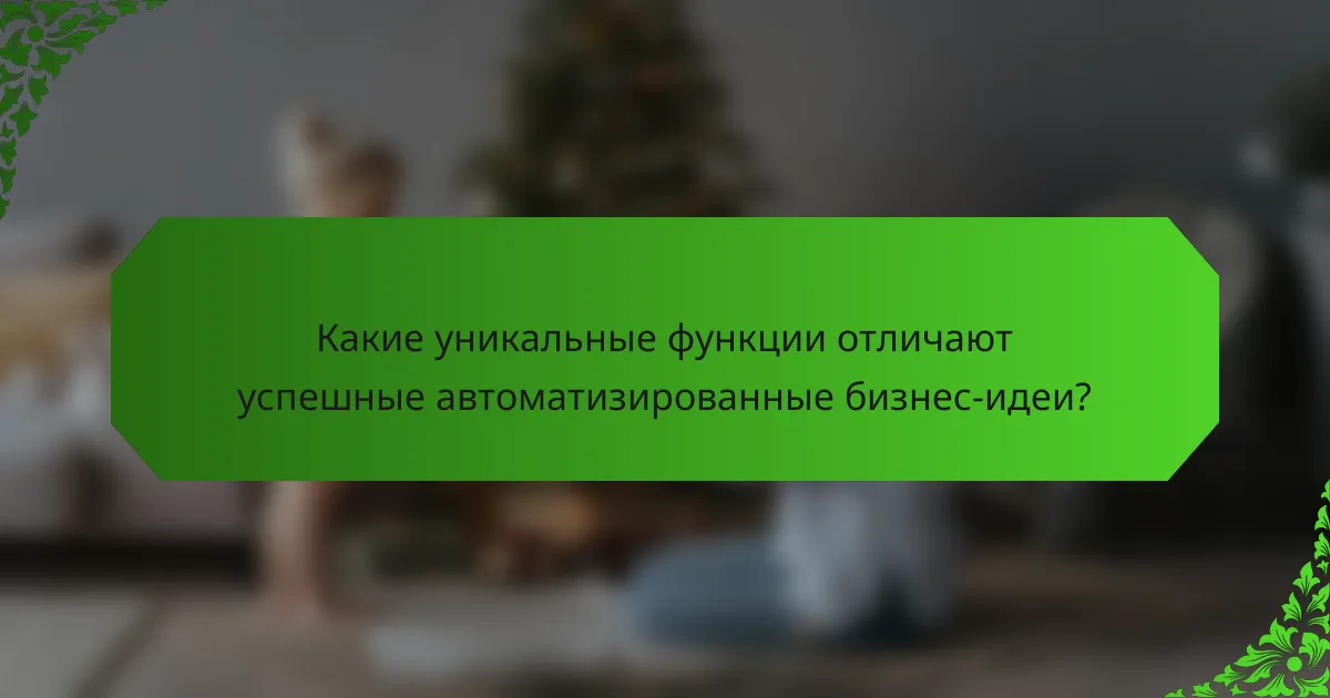 Какие уникальные функции отличают успешные автоматизированные бизнес-идеи?