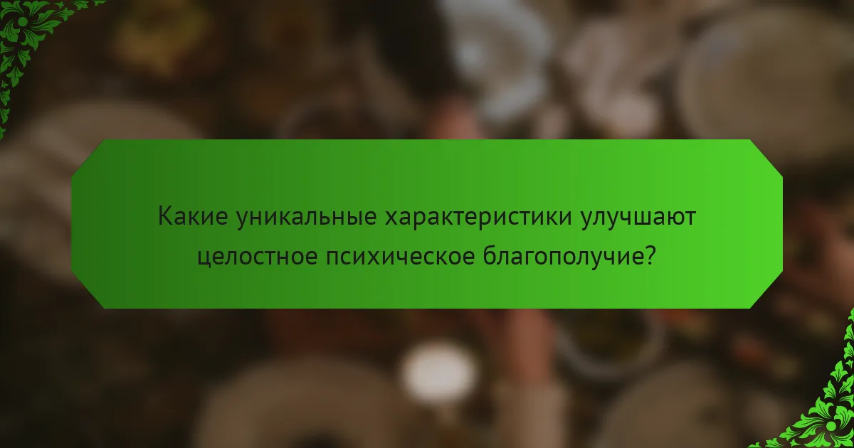 Какие уникальные характеристики улучшают целостное психическое благополучие?