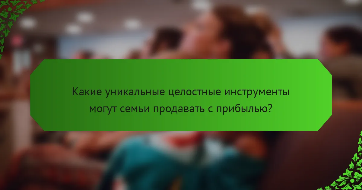 Какие уникальные целостные инструменты могут семьи продавать с прибылью?