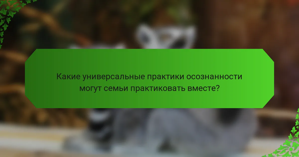 Какие универсальные практики осознанности могут семьи практиковать вместе?