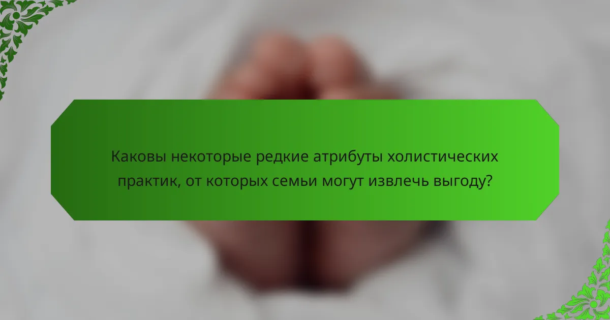 Каковы некоторые редкие атрибуты холистических практик, от которых семьи могут извлечь выгоду?