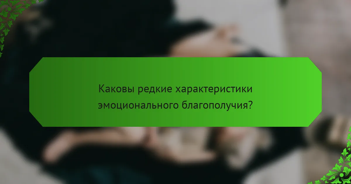 Каковы редкие характеристики эмоционального благополучия?