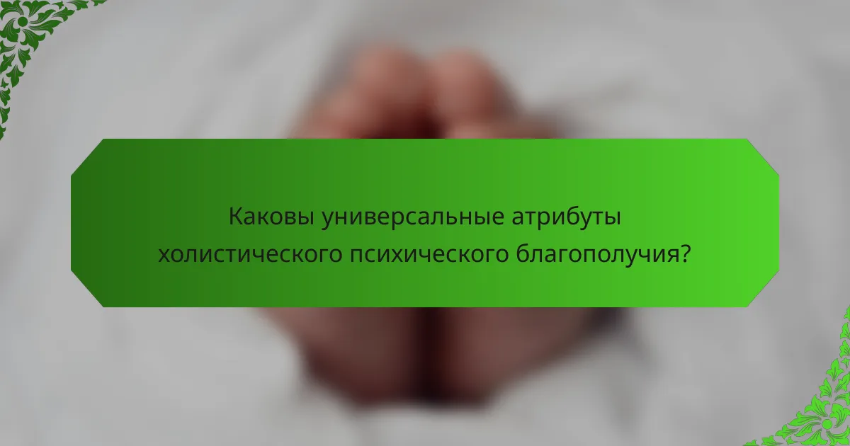 Каковы универсальные атрибуты холистического психического благополучия?