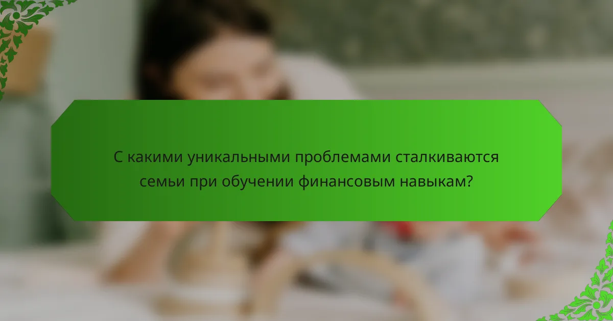 С какими уникальными проблемами сталкиваются семьи при обучении финансовым навыкам?